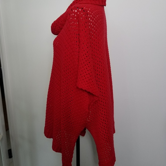 red open Knit cowl neck top sweater Crown & Ivy - Picture 9 of 15